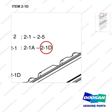 06.01280-6807 CYLINDER HEAD COVER - parts diagram, item 2-1D shown - genuine Doosan / Bobcat forklift part