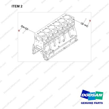 06.01283-7524 Lifting Hook-OCD Type E/G System - full parts diagram, item 2 marked - genuine Doosan / Bobcat forklift part