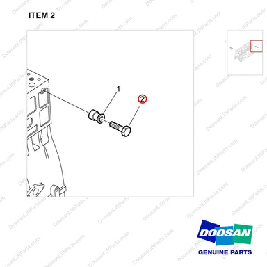 06.01283-7524 Lifting Hook-OCD Type E/G System - parts diagram, item 2 shown - genuine Doosan / Bobcat forklift part