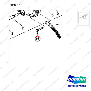 06.01493-4209 WATER PUMP - parts diagram, item 16 shown - genuine Doosan / Bobcat forklift part
