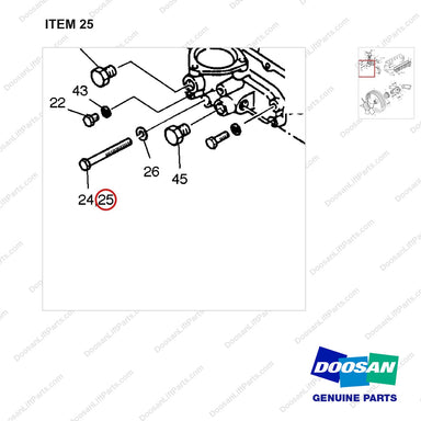 06.01493-4216 COOLING WATER PUMP - DISC - parts diagram, item 25 shown - genuine Doosan / Bobcat forklift part