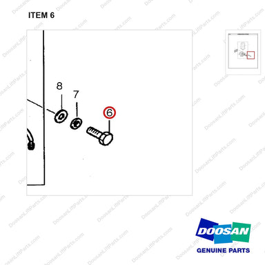 06.01493-4222 OIL FILTER - parts diagram, item 6 shown - genuine Doosan / Bobcat forklift part