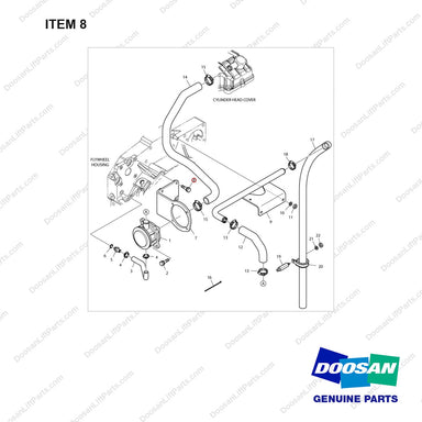 06.01913-3117 BREATHER PIPE;DL08 FOLKLIFT - full parts diagram, item 8 marked - genuine Doosan / Bobcat forklift part