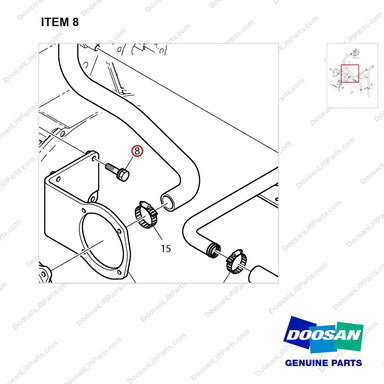 06.01913-3117 BREATHER PIPE;DL08 FOLKLIFT - parts diagram, item 8 shown - genuine Doosan / Bobcat forklift part
