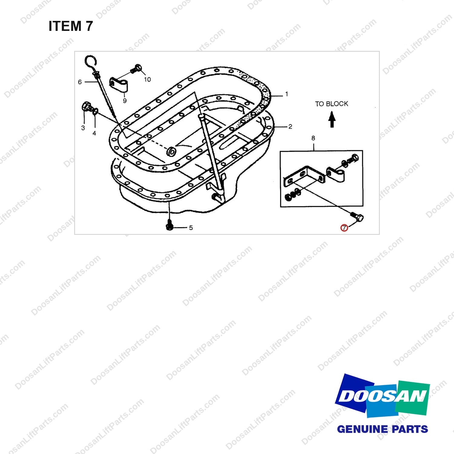 06.01913-3213 OIL PAN GP - full parts diagram, item 7 marked - genuine Doosan / Bobcat forklift part