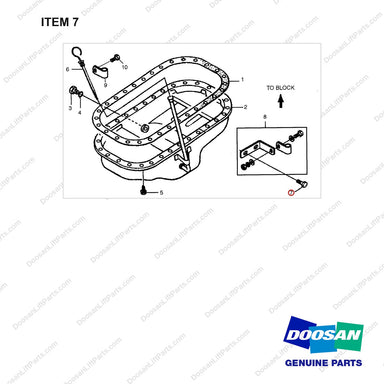 06.01913-3213 OIL PAN GP - full parts diagram, item 7 marked - genuine Doosan / Bobcat forklift part