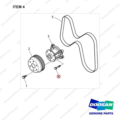 06.01913-3219 COOLING FAN - full parts diagram, item 4 marked - genuine Doosan / Bobcat forklift part