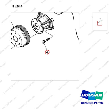 06.01913-3219 COOLING FAN - parts diagram, item 4 shown - genuine Doosan / Bobcat forklift part