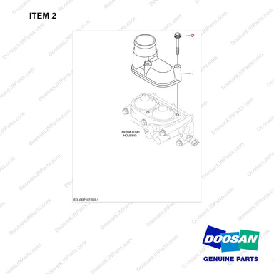 06.01923-3124 COOLING WATER PIPE - full parts diagram, item 2 marked - genuine Doosan / Bobcat forklift part