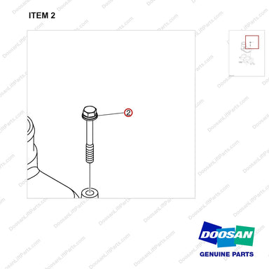 06.01923-3124 COOLING WATER PIPE - parts diagram, item 2 shown - genuine Doosan / Bobcat forklift part