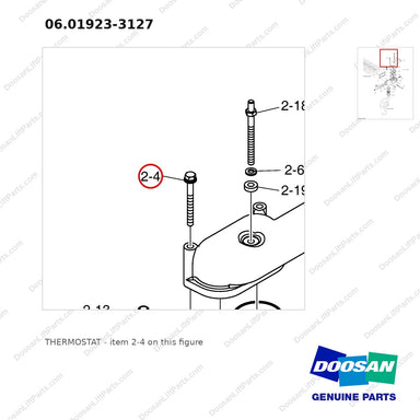 06.01923-3127 THERMOSTAT - parts diagram, item 2-4 shown - genuine Doosan / Bobcat forklift part
