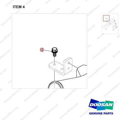 06.01923-3215 INTAKE STAKE - parts diagram, item 4 shown - genuine Doosan / Bobcat forklift part