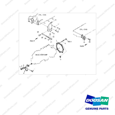 06.01943-3213 ENINGE F00T HANGER AND FIXING PARTS - DISC - full parts diagram - genuine Doosan / Bobcat forklift part