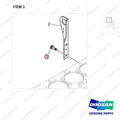 06.01943-3317 ENGINE LIFTING - parts diagram, item 3 shown - genuine Doosan / Bobcat forklift part