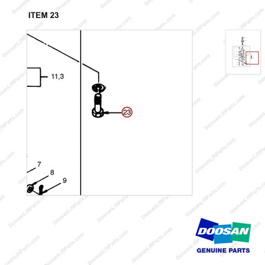 06.01944-3215 OIL PUMP - parts diagram, item 23 shown - genuine Doosan / Bobcat forklift part