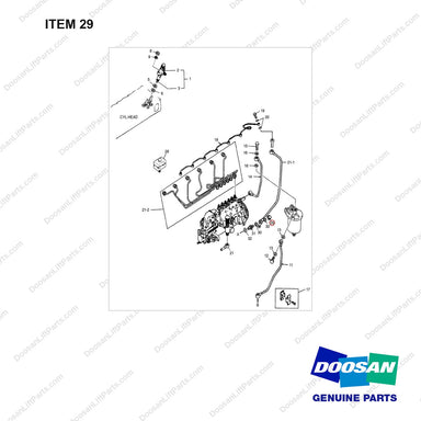 06.12172-9316 FUEL SYSTEM - full parts diagram, item 29 marked - genuine Doosan / Bobcat forklift part