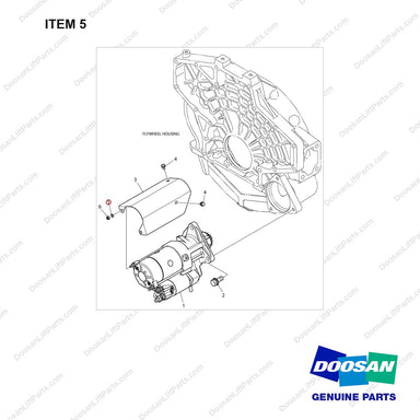 06.16044-0208 STARTER - full parts diagram, item 5 marked - genuine Doosan / Bobcat forklift part