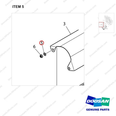 06.16044-0208 STARTER - parts diagram, item 5 shown - genuine Doosan / Bobcat forklift part