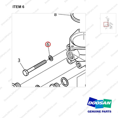 06.16044-0211 Thermostat - parts diagram, item 6 shown - genuine Doosan / Bobcat forklift part