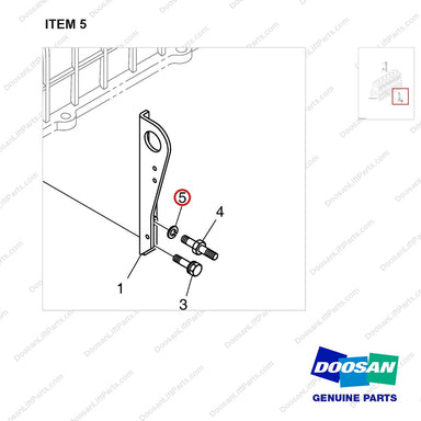 06.16731-2109 ENGINE LIFTING - parts diagram, item 5 shown - genuine Doosan / Bobcat forklift part