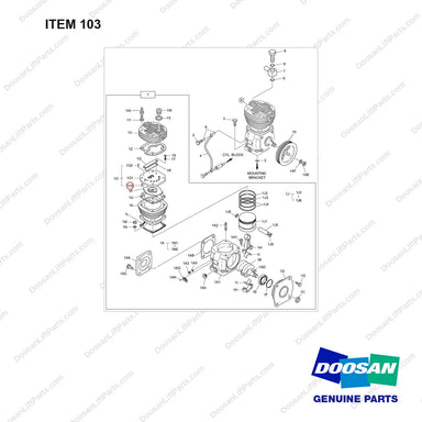 06.22022-0405 AIR COMPRESSOR - full parts diagram, item 103 marked - genuine Doosan / Bobcat forklift part