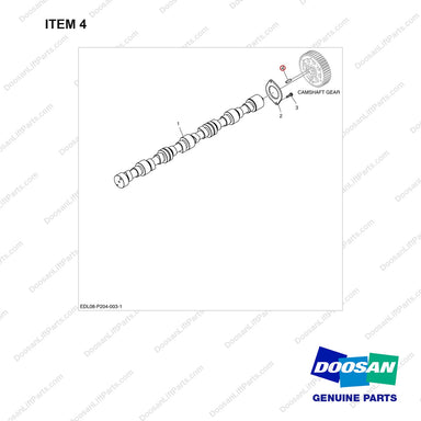 06.22022-1016 CAMSHAFT - full parts diagram, item 4 marked - genuine Doosan / Bobcat forklift part