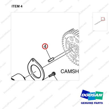06.22022-1016 CAMSHAFT - parts diagram, item 4 shown - genuine Doosan / Bobcat forklift part