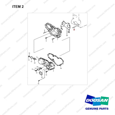06.22022-3119 TIMING GEAR CASE - SHOE - full parts diagram, item 2 marked - genuine Doosan / Bobcat forklift part
