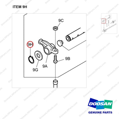 06.29010-0120 TIMING SYSTEM - parts diagram, item 9H shown - genuine Doosan / Bobcat forklift part
