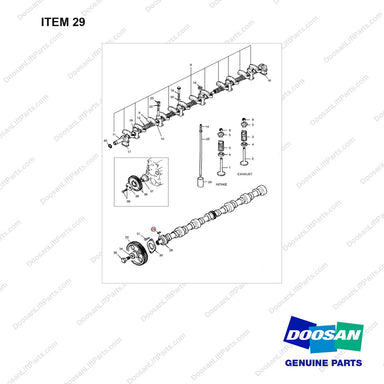 06.29151-4608 VALVE MECHANISM - full parts diagram, item 29 marked - genuine Doosan / Bobcat forklift part