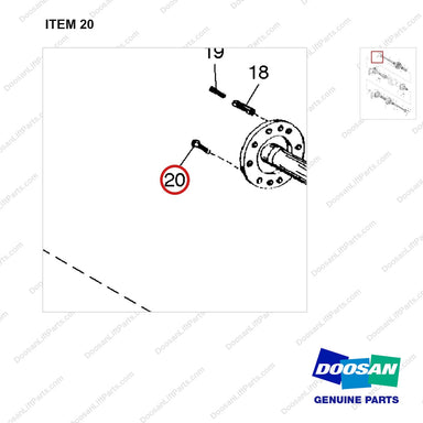 0636-010-460 AXLE GP-DRIVE - parts diagram, item 20 shown - genuine Doosan / Bobcat forklift part