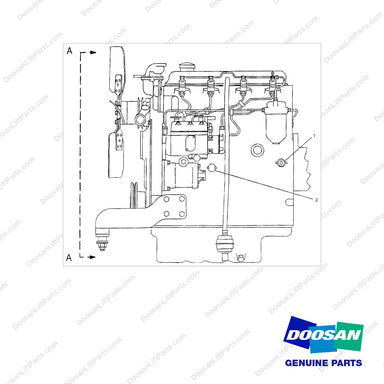 0S1585 ENGINE MTG GP - Part 1 of 3 - full parts diagram - genuine Doosan / Bobcat forklift part