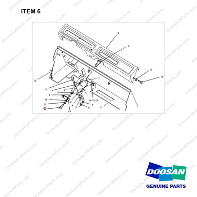 0S1591 COWLING GP - full parts diagram, item 6 marked - genuine Doosan / Bobcat forklift part