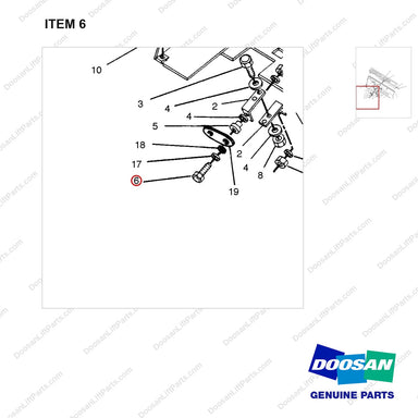 0S1591 COWLING GP - parts diagram, item 6 shown - genuine Doosan / Bobcat forklift part