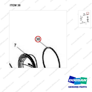 1.115-00092 TRANSFER ASSY - parts diagram, item 38 shown - genuine Doosan / Bobcat forklift part
