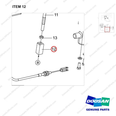100201-03955 PEDAL GROUP - parts diagram, item 12 shown - genuine Doosan / Bobcat forklift part