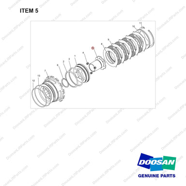 100201-04157 BRAKE ASSY;SUB - full parts diagram, item 5 marked - genuine Doosan / Bobcat forklift part