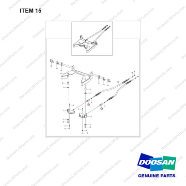 100201-04346 CLAMP;PALLET;CHEAP - full parts diagram, item 15 marked - genuine Doosan / Bobcat forklift part
