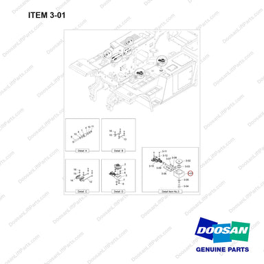 100201-04516 OPC MOUNTING GROUP;COMMON PARTS - full parts diagram, item 3-01 marked - genuine Doosan / Bobcat forklift part