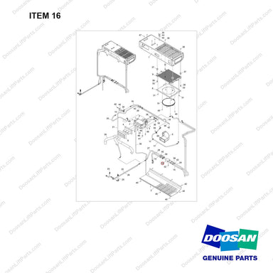 100201-05021 CONDITIONER ASSY,AIR;D160S-9 - full parts diagram, item 16 marked - genuine Doosan / Bobcat forklift part