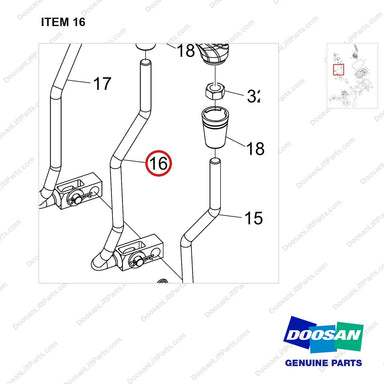 101101-00991 VALVE GROUP,CONTROL;3 SECTION,3 LEVER - parts diagram, item 16 shown - genuine Doosan / Bobcat forklift part