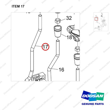101101-00992 VALVE GROUP,CONTROL;3 SECTION,3 LEVER - parts diagram, item 17 shown - genuine Doosan / Bobcat forklift part