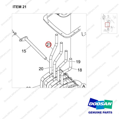 101101-01005 VALVE ASSY,CONTROL;4SEC, 4LEV; FS OPTN - parts diagram, item 21 shown - genuine Doosan / Bobcat forklift part