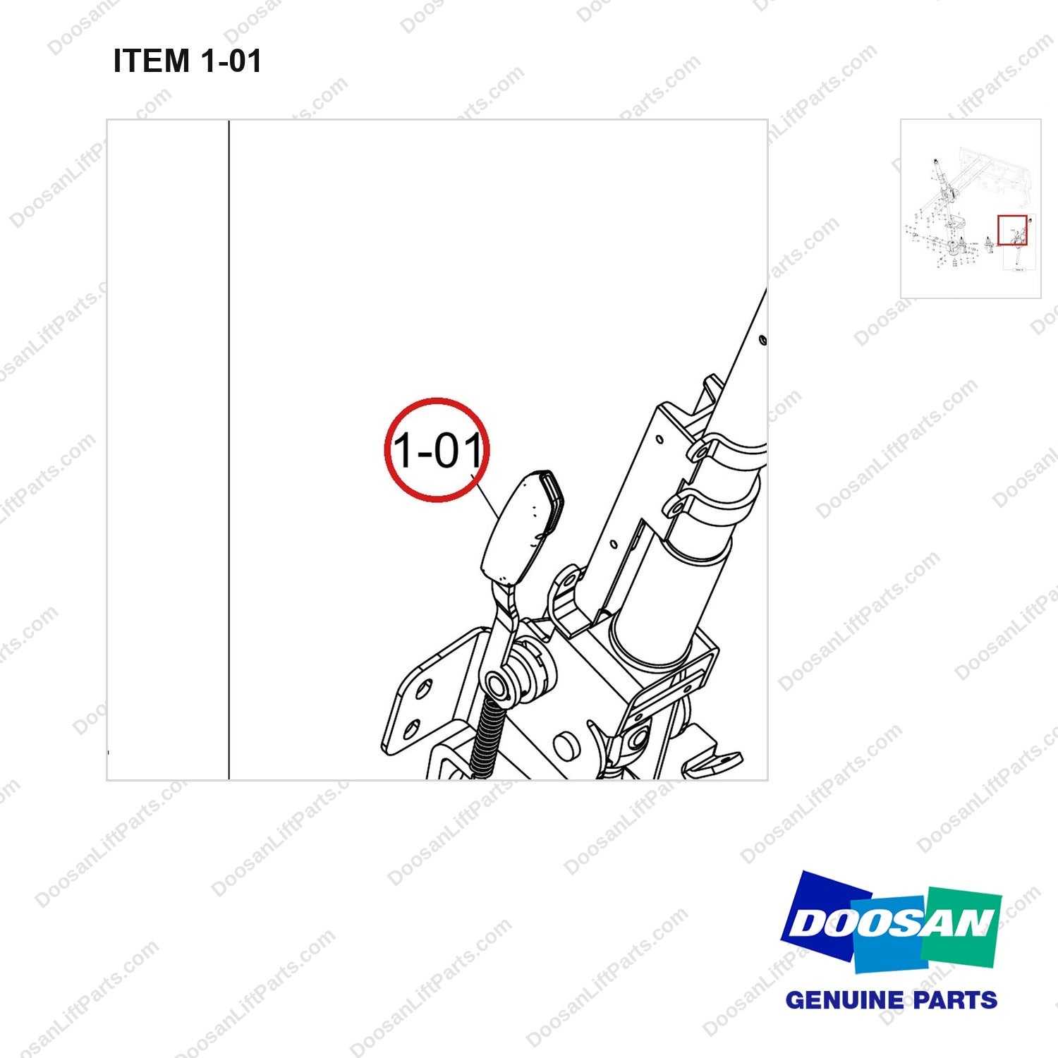 101102-00118-PM STEERING GROUP;PROTO,GC15 - parts diagram, item 1-01 shown - genuine Doosan / Bobcat forklift part
