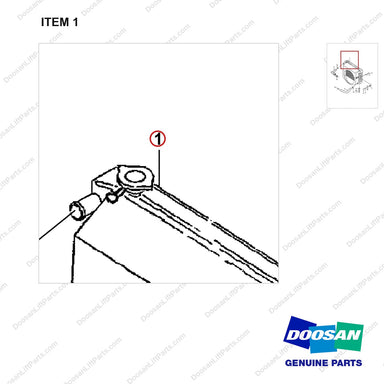 101529-00465 RADIATOR GROUP;G30G - parts diagram, item 1 shown - genuine Doosan / Bobcat forklift part