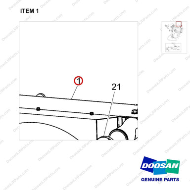 101529-00553 Lines Gp-Coolant - Engine & Transmission & Fuel - parts diagram, item 1 shown - genuine Doosan / Bobcat forklift part