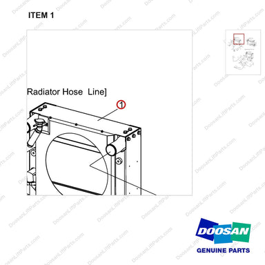 101529-00555 Cooling Gp - Heavy Duty - parts diagram, item 1 shown - genuine Doosan / Bobcat forklift part