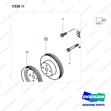 101529-01264 PUMP,WATER;2.4L_GROUP - parts diagram, item 11 shown - genuine Doosan / Bobcat forklift part