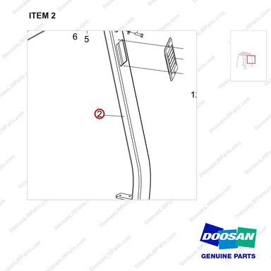 101529-01605 GUARD GROUP,OVERHEAD - parts diagram, item 2 shown - genuine Doosan / Bobcat forklift part