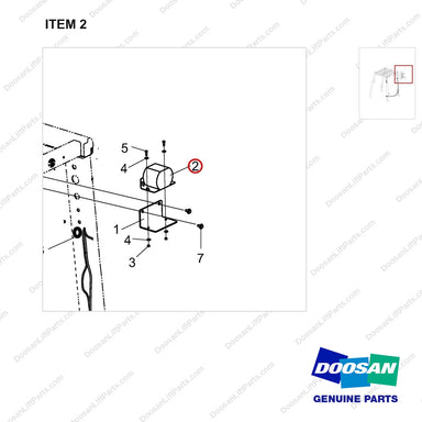 101529-01961 AUDIABLE ALARM - parts diagram, item 2 shown - genuine Doosan / Bobcat forklift part